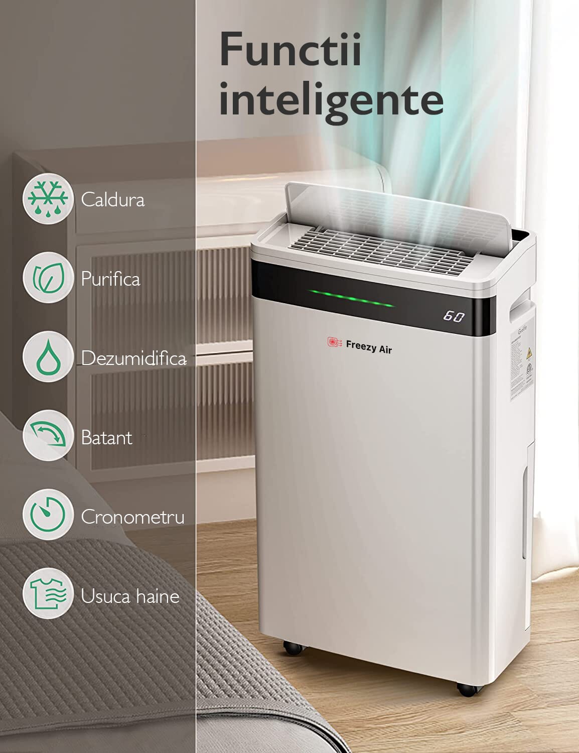 Dezumidificator si purificator aer Freezy Air Dry Pro 20L – KidGPS
